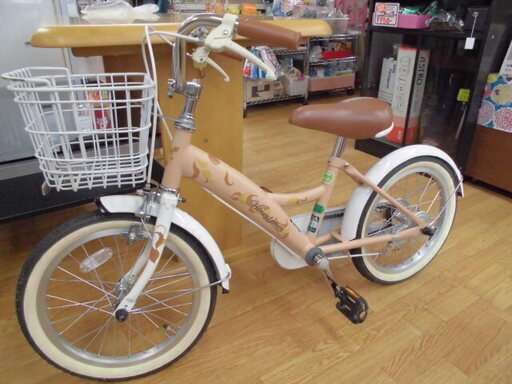 子供自転車　16インチ　ベージュ×白　キッズ　札幌　西岡店