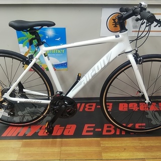 クロスバイク 3x7変速 白 ✨自転车整备済。すぐに乗って帰れます✨