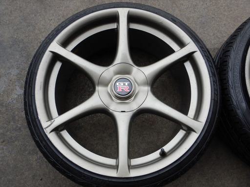 R34GTR純正 2本組 18インチ ドリ車、ドリケツ P－ZERO付 