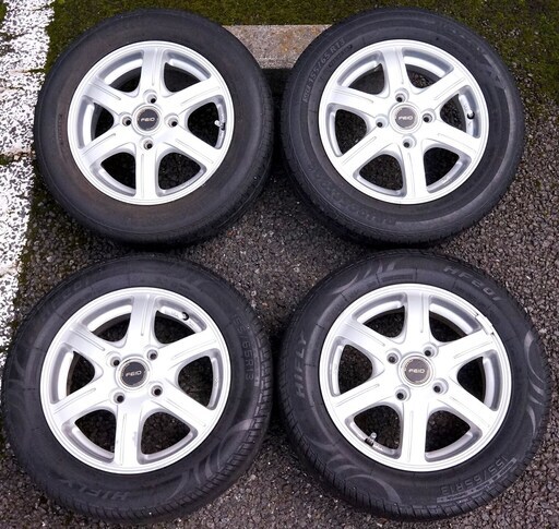 ブリヂストンfeidアルミホイールタイヤセット 13インチ 4 5j Pcd100 4穴 Off 45タイヤ155 65r13 です さとぽお 高幡不動のタイヤ ホイールの中古あげます 譲ります ジモティーで不用品の処分