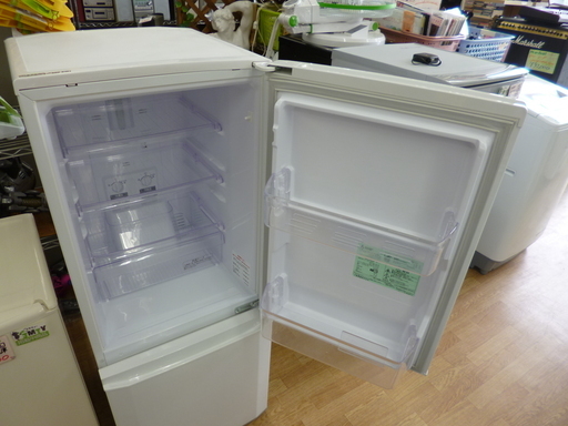 冷蔵庫 2ドア 146L 2016年製 三菱 MR-P15EZ-KW 100Lクラス ホワイト 