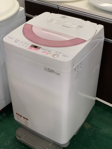 シャープ 洗濯機 6kg 2017年 ES-GE6A 中古 ピンク色