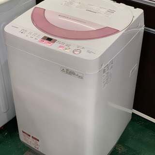 シャープ 洗濯機 6kg 2017年 ES-GE6A 中古 ピンク色