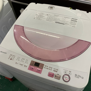 シャープ 洗濯機 6kg 2017年 ES-GE6A 中古 ピンク色