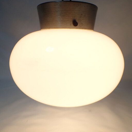CA045 昭和レトロ 乳白色 ガラスシェード 丸型 照明 ランプ