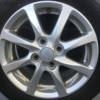110-2ヨコハマECOS155/65R14ダイハツ純正アルミホイール付4本セット14×4.5J +45 2018年製造バリ山ですYOKOHAMAエコタイヤ