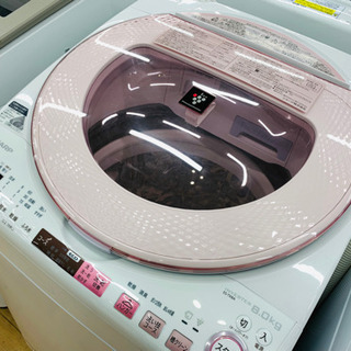 安心の1年動作保証！SHARPのピンクの洗濯機。