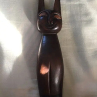 スリランカ 猫 木彫り