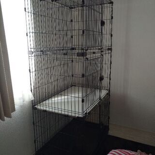 取引済 猫飼育セット ケージトイレ給水器他