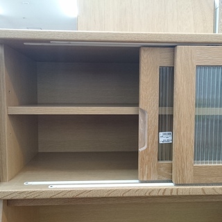 2枚扉レンジボード ナチュラルブラウン 【トレファク 川越店】【家具 
