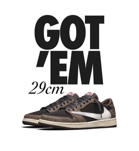スニーカー TRAVIS SCOTT NIKE AIR JORDAN 1 LOW 29cm