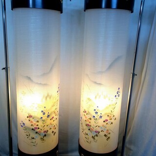1万5千円 初盆 盆提灯 菊桔梗山水 住吉提灯 大内行灯