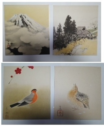 現代大家十二ヶ月色紙　（横山大観・前田青邨・奥村土牛など）送付も可能　古美術品　書画