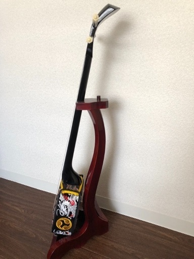 三味線用スタンド木製 5丁並び 細棹 津軽 三線 教室にも ♪手作り