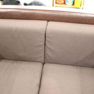 R153)無印良品 MUJI ボックスソファ アーム付 2シーター 2人掛け