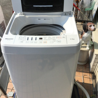 洗濯機 4.5kg 2019年製 使用頻度ごくわずか！