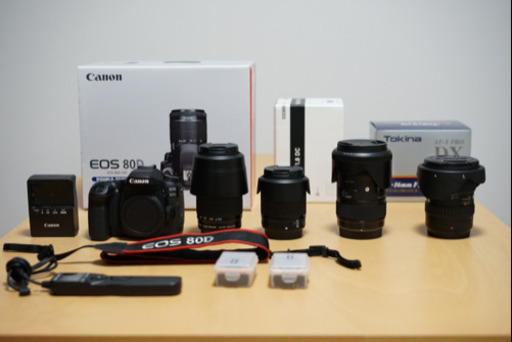 【最新カメラ】EOS80D ダブルズームキット + 高級レンズ + おまけ