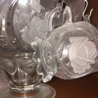 ✨キレイなガラス細工の 皿&ソーサー✨値下げ