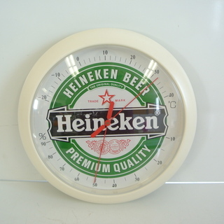 Heineken ハイネケン 温度・湿時計 直径22cm レトロ