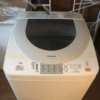 配送無料🚛ナショナル パナソニック 洗濯機 7kg温度センサー 風乾燥