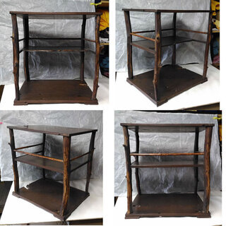 c154 木製 煎茶棚 棚 煎茶飾り 煎茶道具 桑 竹 自然木 天然木