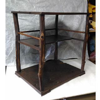 c154 木製 煎茶棚 棚 煎茶飾り 煎茶道具 桑 竹 自然木 天然木