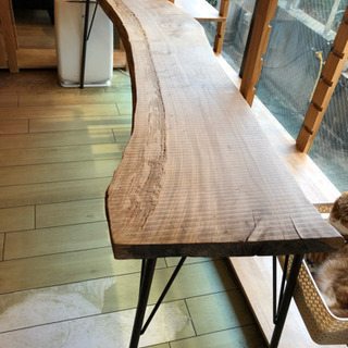 チーク天然木  一枚板テーブル A