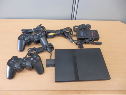 PayPay対応 動作OK PS2 薄型 SCPH-70000 コントローラー×2 DUALSHOCK2 ケーブル付属(3色端子、電源ケーブル) PlayStation2 sony 札幌市西区西野