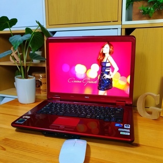 綺麗で可愛いルビーレッド♪ 高性能core2 メモリ4G NEC LaVie 大画面