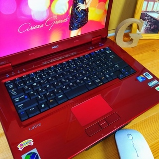 綺麗で可愛いルビーレッド♪ 高性能core2 メモリ4G NEC LaVie 大画面