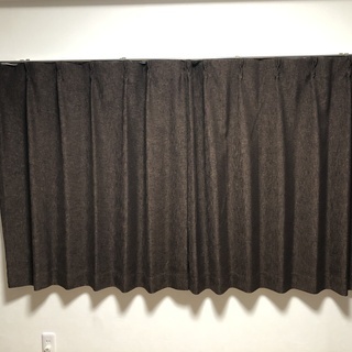 ニトリ カーテン（100×110×2）ブラウン レースカーテン付き
