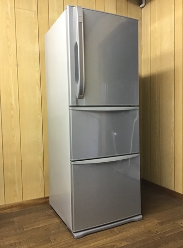 東芝 3ドア冷凍冷蔵庫 GR-34ZW /  339L  右開き 自動製氷機能付