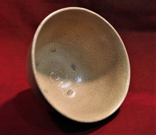 大特価　鬼萩　梅花皮　井戸　茶碗 京都茶人の200(説明文必読）井戸茶碗 井戸 梅花皮 轆轤目 枇杷色