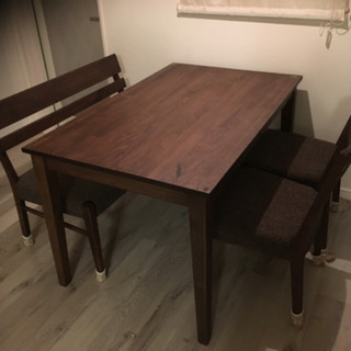 ダイニングテーブルとイスのセット used ブラウン系