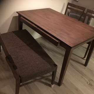 ダイニングテーブルとイスのセット used ブラウン系