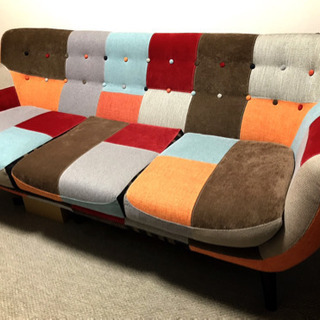 Francfranc】ナビア パッチワークソファ 3S