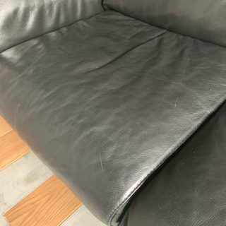8/15まで 無印良品 黒レザーソファ 2シーター