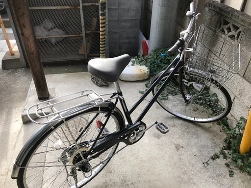 27型ギア付き自転車黒売ります