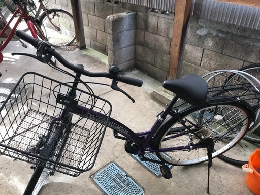 27型ギア付き自転車紫