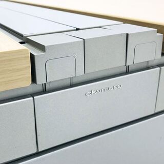 フリーアドレス オカムラ 中古 【両面2連4枚セット】W4000×D1400×H720 【長さ追加延長可能】 中古オフィス家具 ベンチテーブル デスク 平机