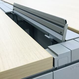 フリーアドレス オカムラ 中古 【両面2連4枚セット】W4000×D1400×H720 【長さ追加延長可能】 中古オフィス家具 ベンチテーブル デスク 平机