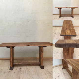 イギリス★Singer社リメイクミシンテーブル&ベンチイスSET 足踏み鋳鉄脚アンティークミシンテーブル＆ベンチイスSET