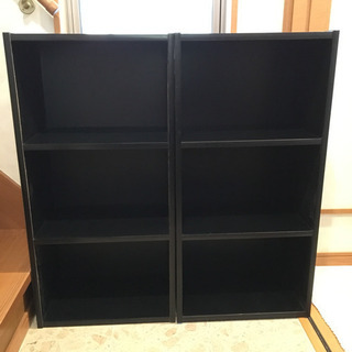 3段カラーボックス(黒) 2つ