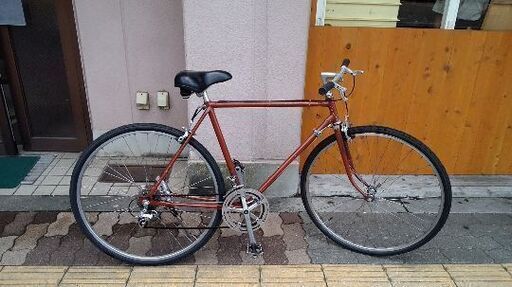 [ビンテージ]700c フラットバーロードバイク(ブラウン)