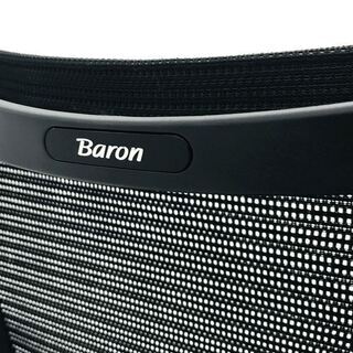 バロンチェア 中古 オカムラ バロン ブラック 可動肘 ハイバック シルバーフレーム クッション 中古オフィス家具