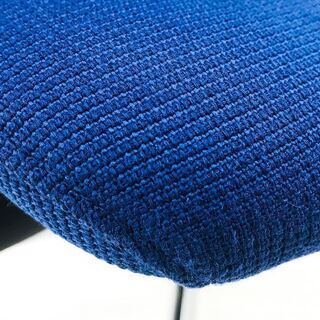 バロンチェア 中古 オカムラ バロン デザインアーム ポリッシュフレーム ミディアムブルー クッション ハイバック 中古オフィス家具