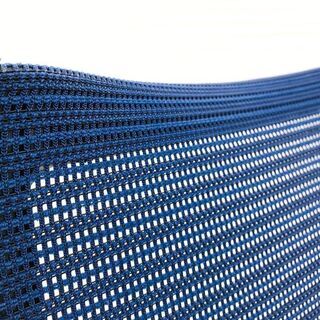 バロンチェア 中古 オカムラ バロン デザインアーム ポリッシュフレーム ミディアムブルー クッション ハイバック 中古オフィス家具