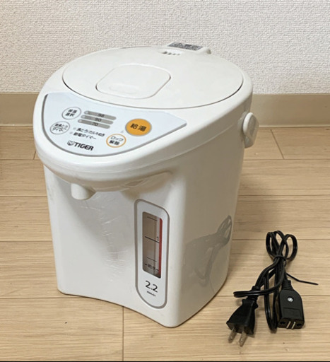 【美品】タイガー マイコン電動ポット PDR-G221 2.2L ホワイト 2019年製 動作品 TIGER 電気ポット