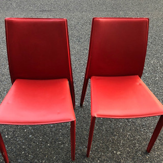 椅子 赤 二脚