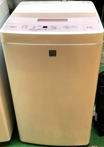 【送料無料・設置無料サービス有り】洗濯機 2017年製 AQUA AQW-S4E4 中古